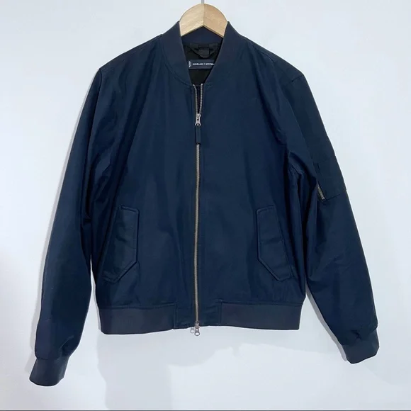 EVERLANE The Bomber Jacket/ Uniform In Navy Size Medium - Picture 2 of 13